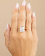 Sterling Silver Elongated Cushion Cocktail Ring