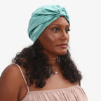Organic Silk Hair Bonnet Jade Green