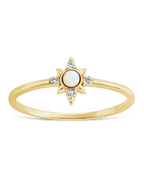 Sterling Silver White Opal Sparkle Ring