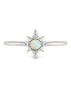 Sterling Silver White Opal Sparkle Ring