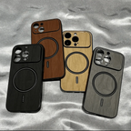 Luxury Wood Grain Magsafe Shockproof iPhone Case