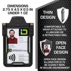 Secure Badge Holder Classic, Vertical 1 ID Card Holder, Retractable Reel, and Lanyard Bundle