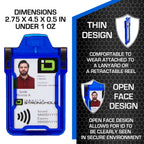 Secure Badge Holder Classic, Vertical 1 ID Card Holder, Retractable Reel, and Lanyard Bundle