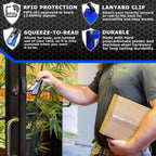 Secure Badge Holder Classic, Vertical 1 ID Card Holder, Retractable Reel, and Lanyard Bundle