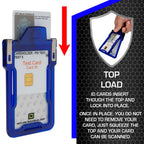 Secure Badge Holder Classic, Vertical 1 ID Card Holder, Retractable Reel, and Lanyard Bundle