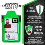 Secure Badge Holder Classic, Vertical 1 ID Card Holder, Retractable Reel, and Lanyard Bundle