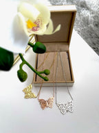 .925 Silver Papillon Butterfly Women's Necklace Jewelry