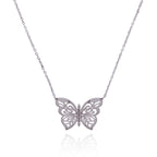 .925 Silver Papillon Butterfly Women's Necklace Jewelry