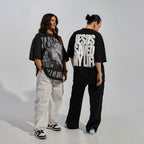 Jesus Saved My Life PUFF PRINT - Black
